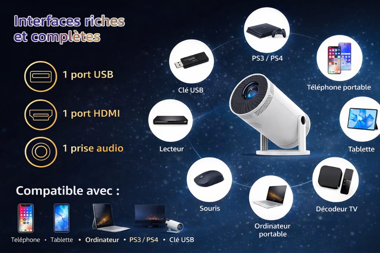 Mini Projecteur Cinéma 4K Portable